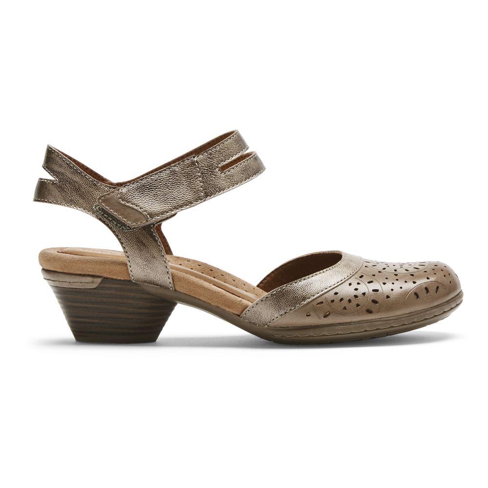 Rockport Canada Cobb Hill Laurel Perforated Mary Jane - Womens Sandals Taupe (UJT467935)